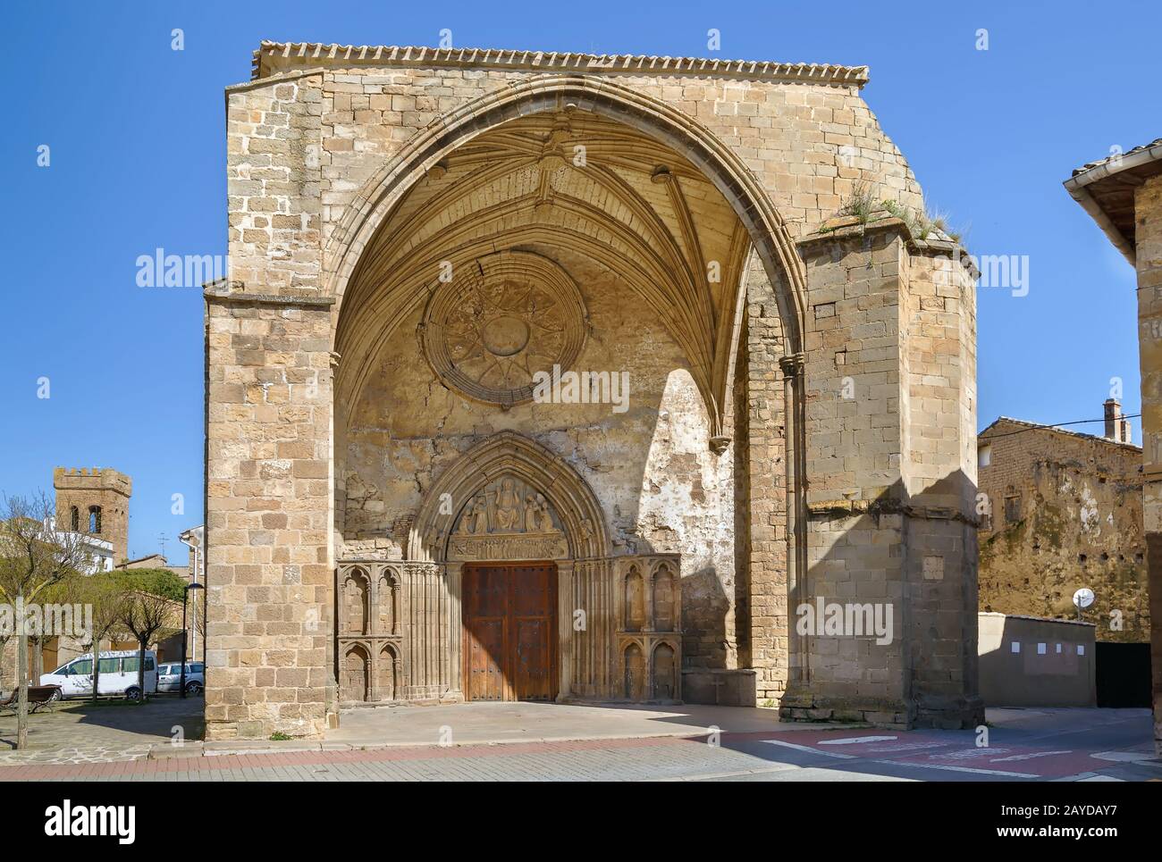 Chiesa di San Salvador, Sanguesa, Spagna Foto Stock