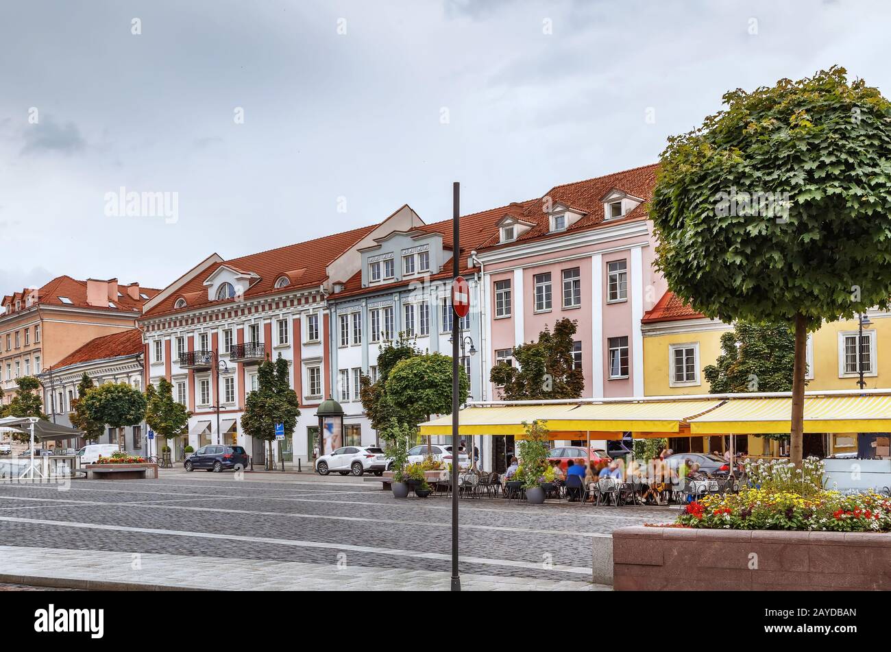 Piazza del municipio di Vilnius, Lituania Foto Stock