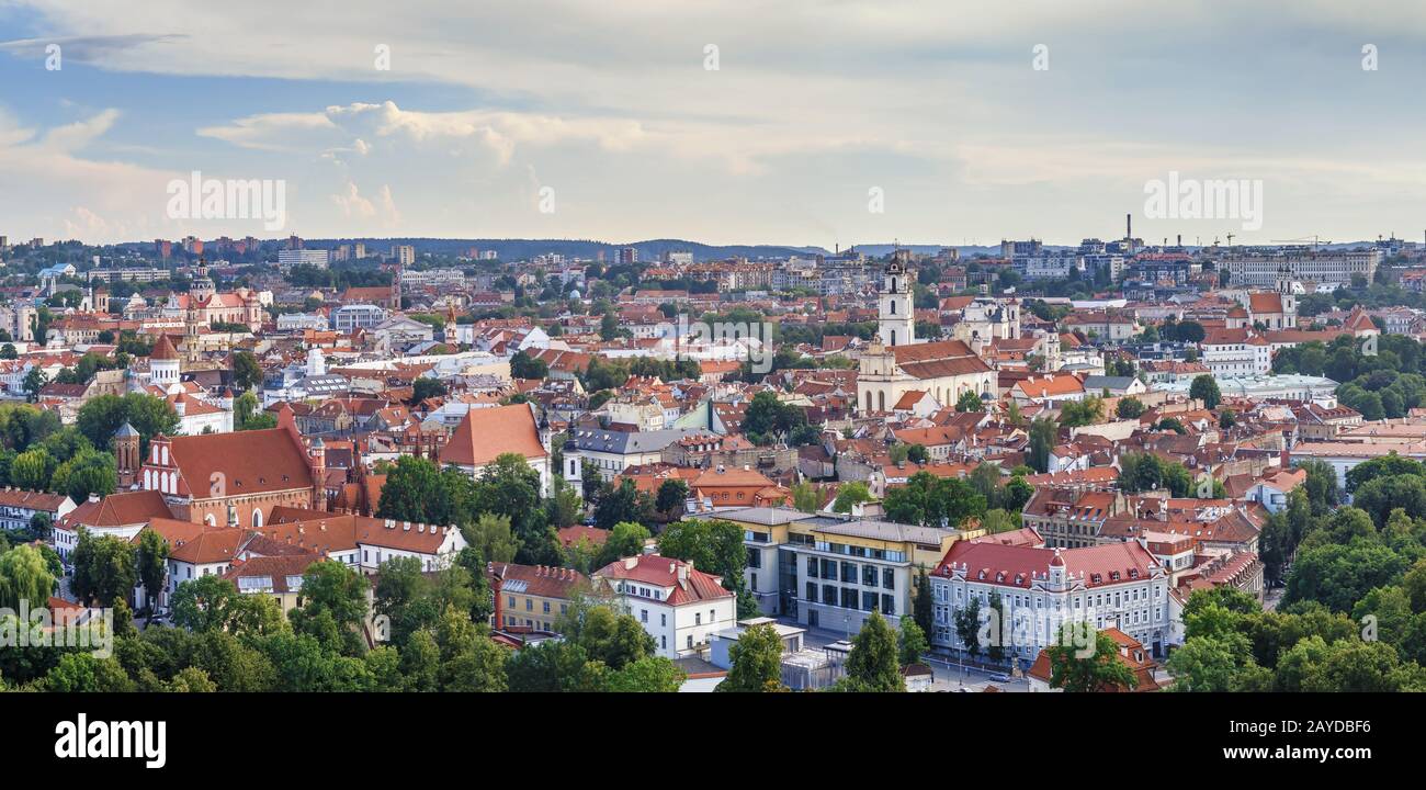 Vista di Vilnius, Lituania Foto Stock