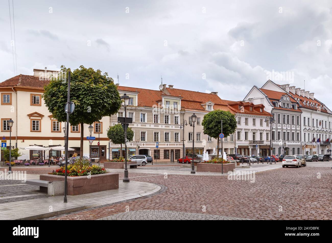 Piazza del municipio di Vilnius, Lituania Foto Stock