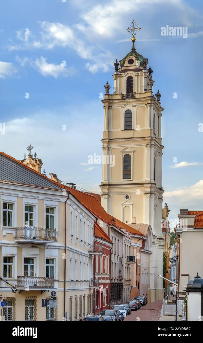 Campanile della Chiesa di San Giovanni‘s, Vilnius, Lituania Foto Stock