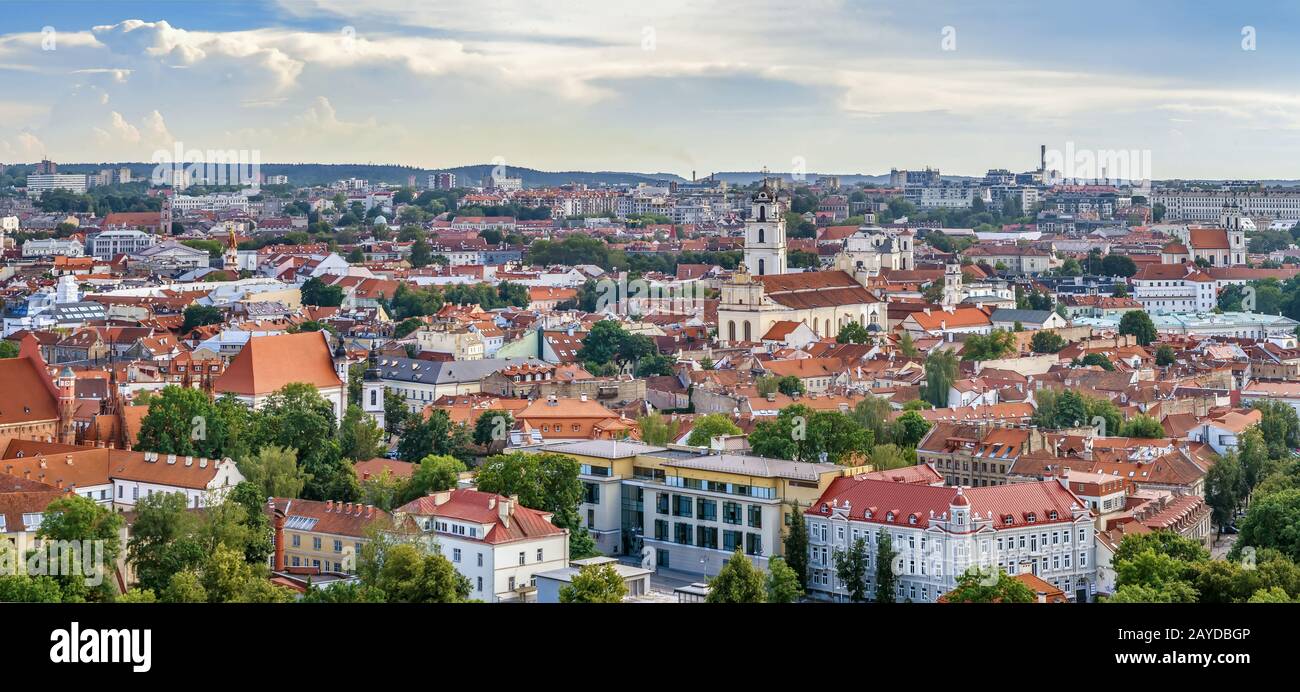 Vista di Vilnius, Lituania Foto Stock