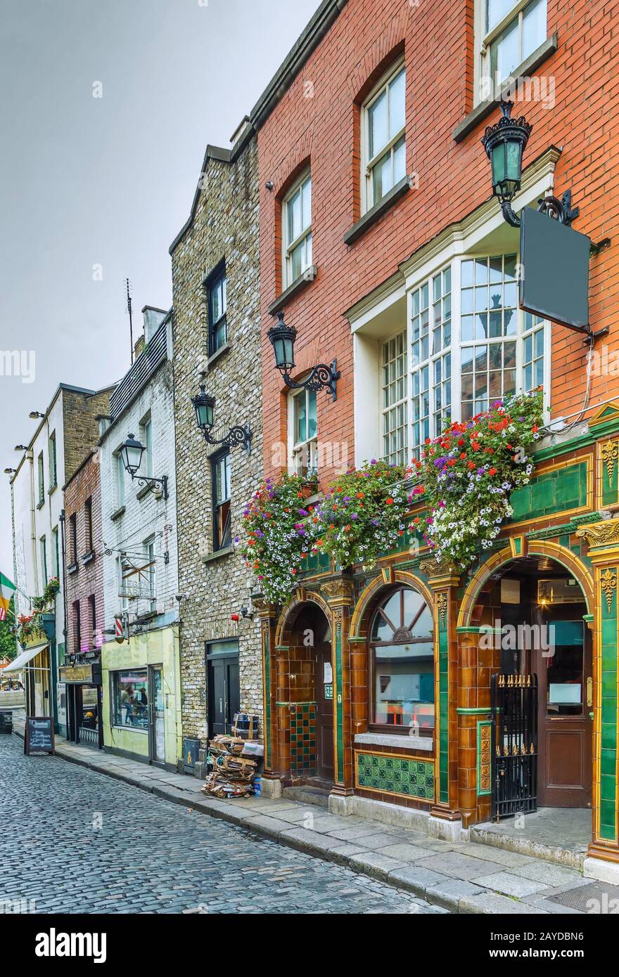 Temple Bar Street, Dublino, Irlanda Foto Stock