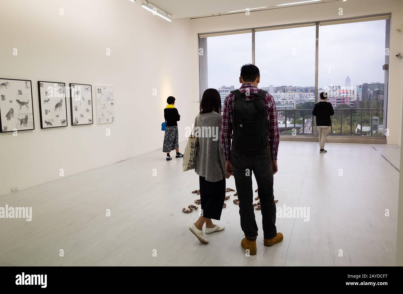 Persone al Museo delle Belle Arti di Taipei Foto Stock