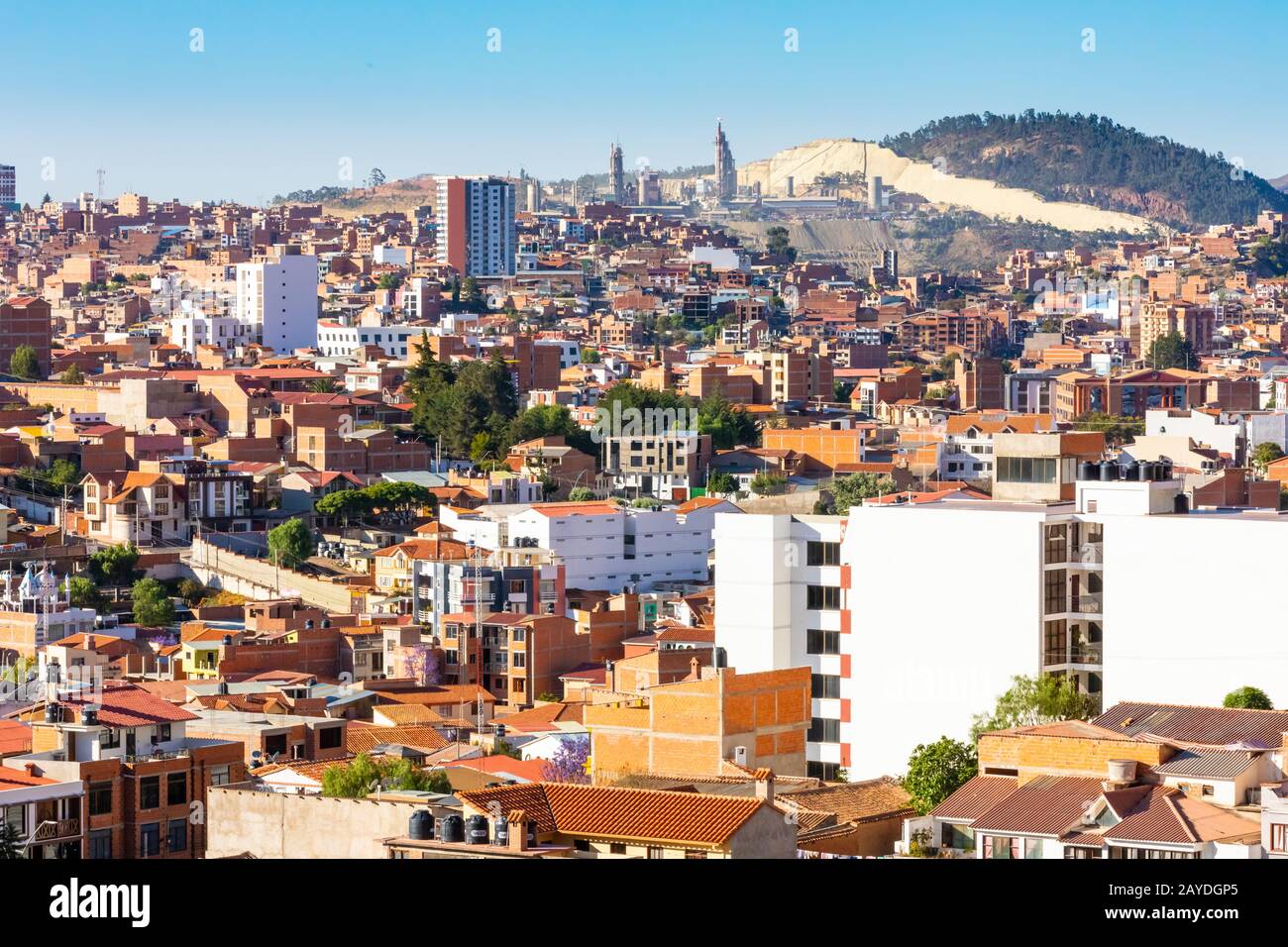 Sucre Bolivia Villa Margarita vista panoramica quartiere Foto Stock