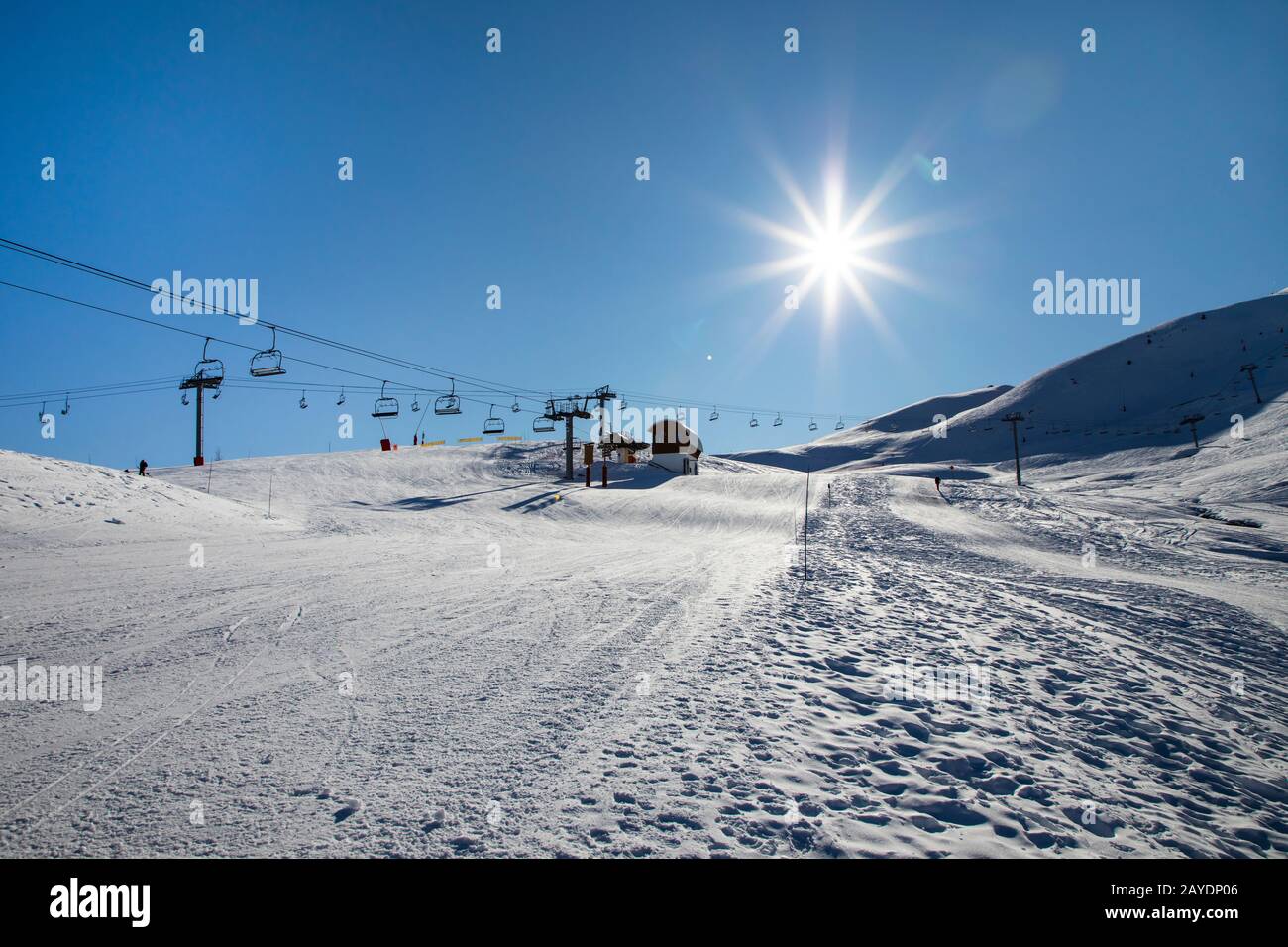 Les DEUX ALPES, FRANCIA - 14th GENNAIO 2020; Sci Di Fondo sulle piste di Les Deux Alpes Foto Stock