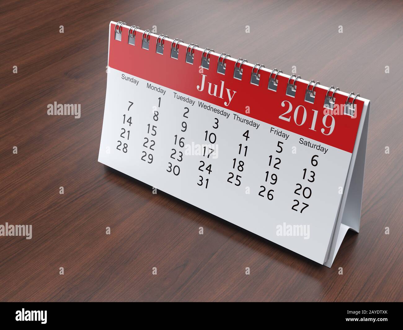 3D rendering calendario Foto Stock