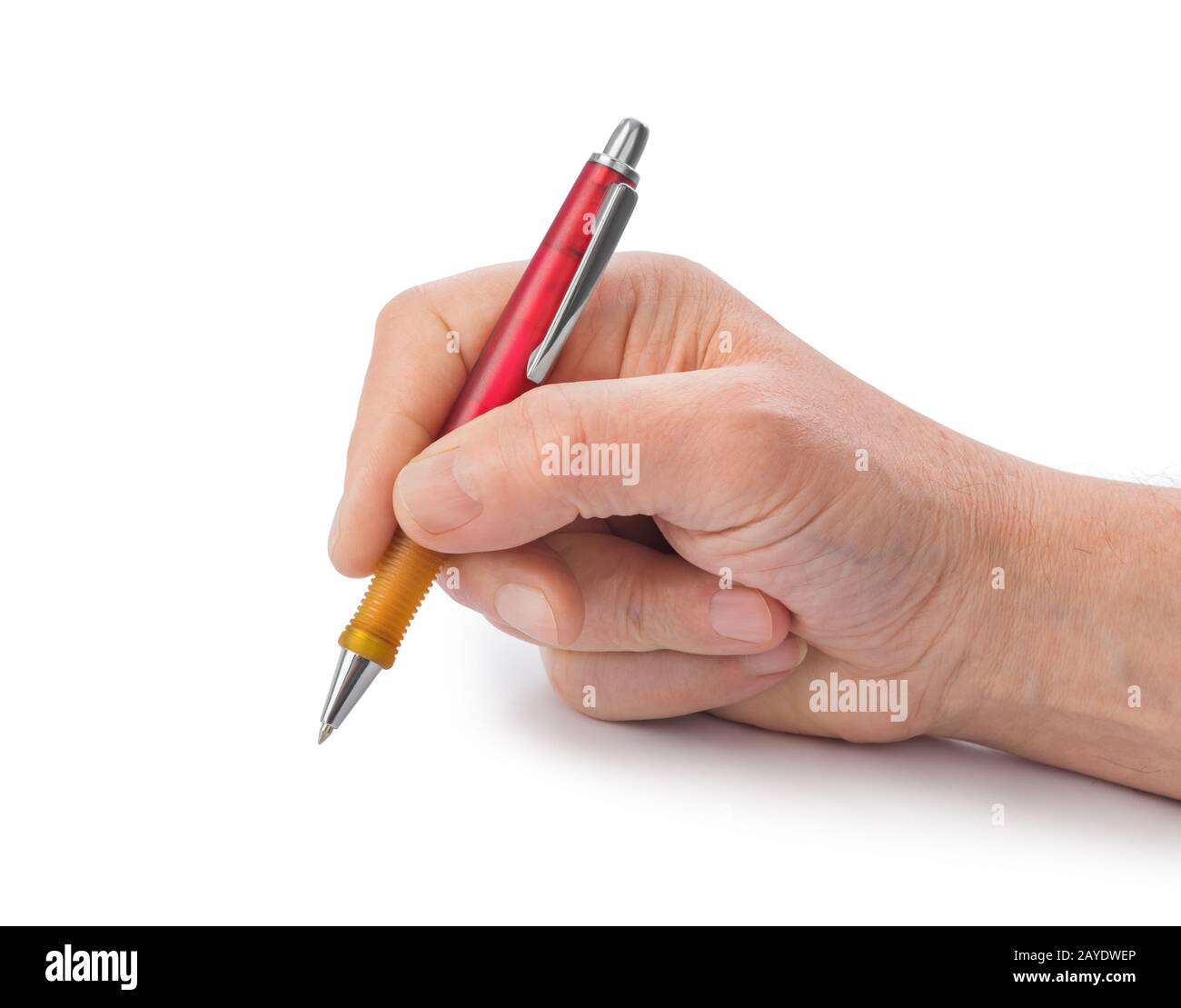 Mano con penna Foto Stock