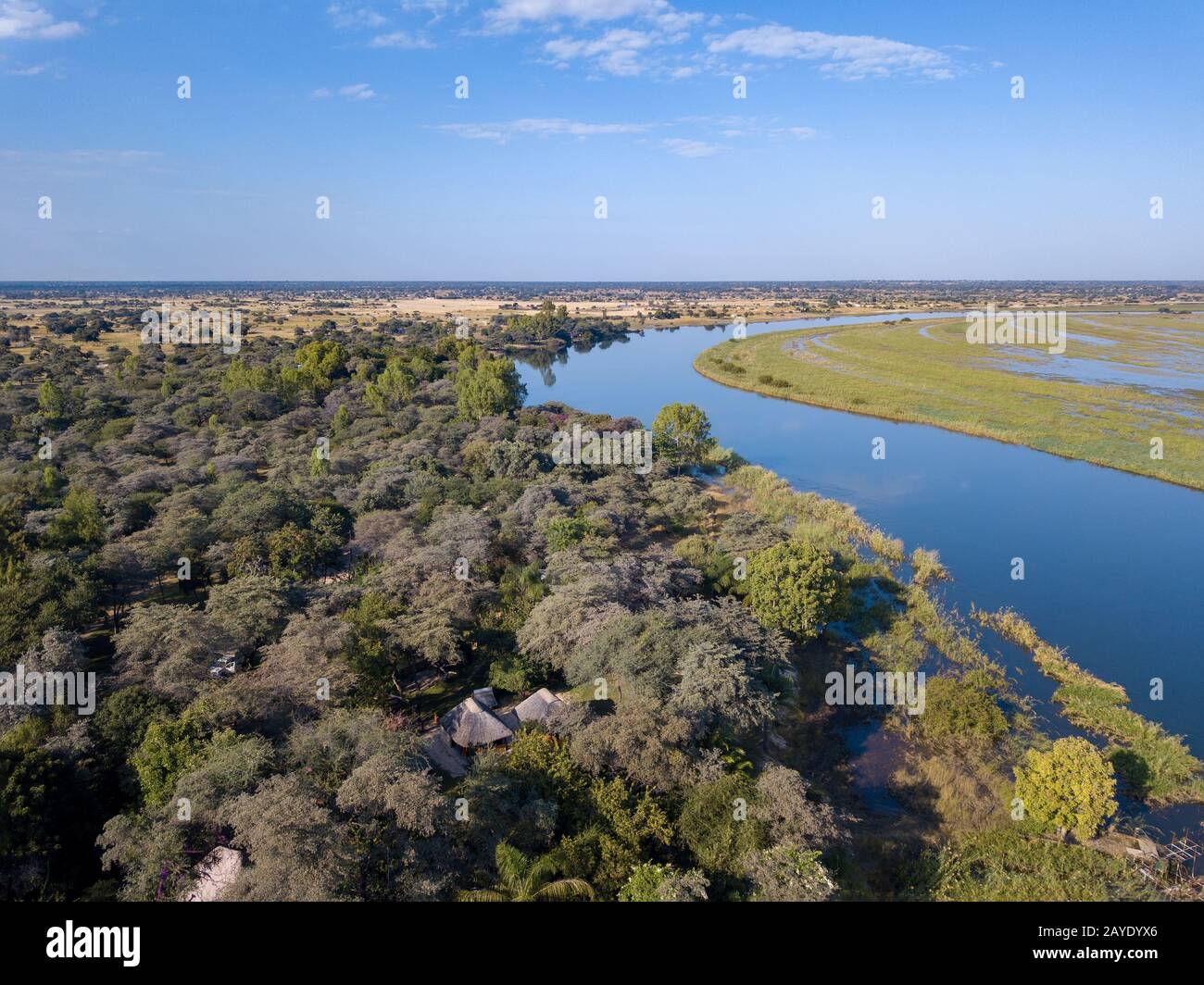 L'Okavango delta del fiume nel nord della Namibia, Africa Foto Stock