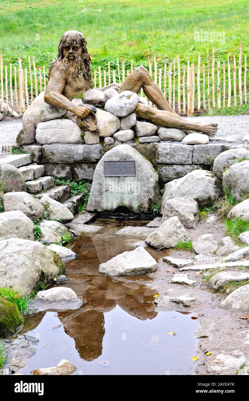 Origine Danubio - sorgente della razza - Furtwangen Foresta Nera Germania Foto Stock