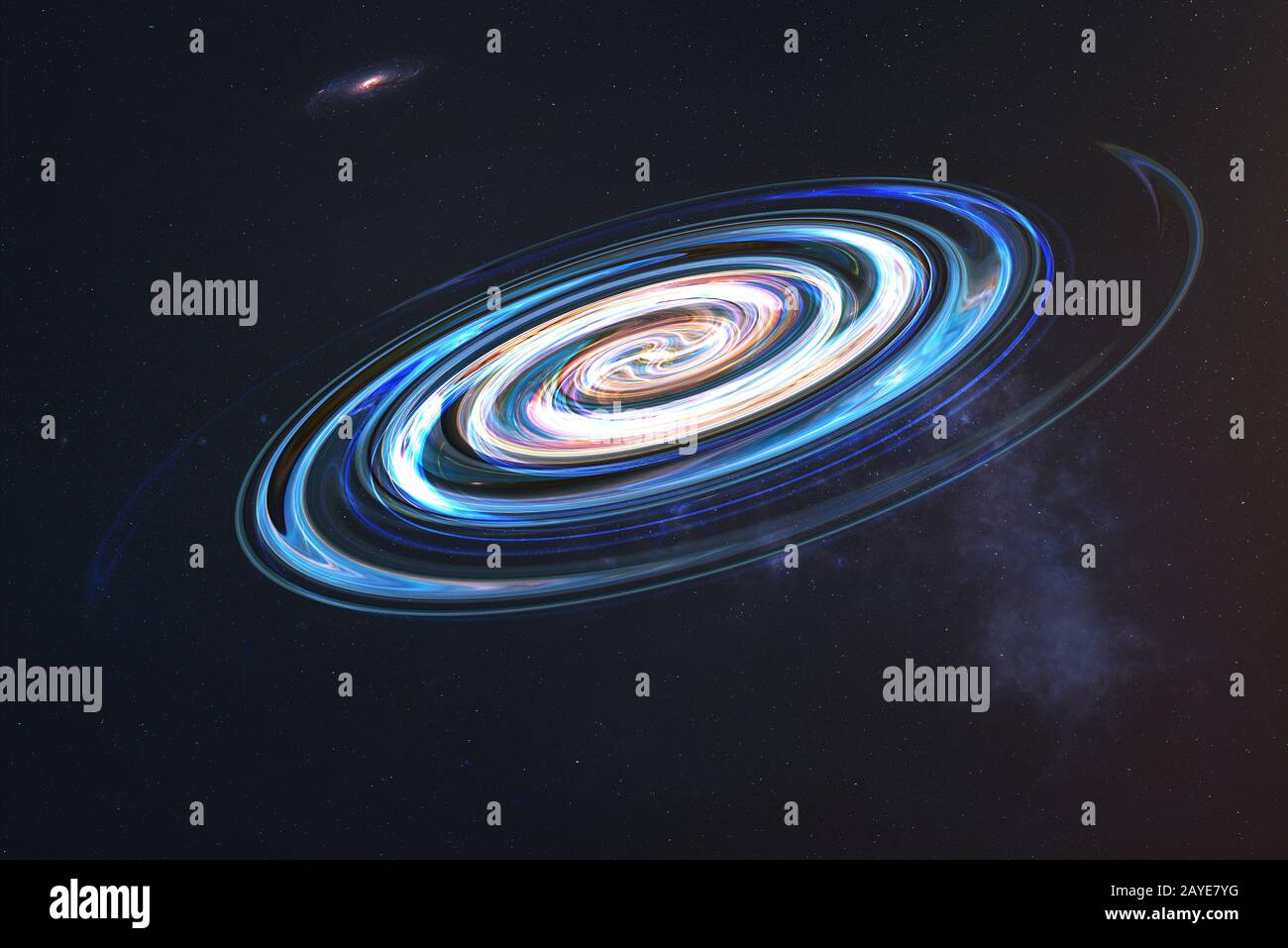 Buco nero somewere nello spazio. Fantascienza. Spettacolare sfondo spaziale. Elementi di questa immagine sono stati forniti dalla NASA Foto Stock