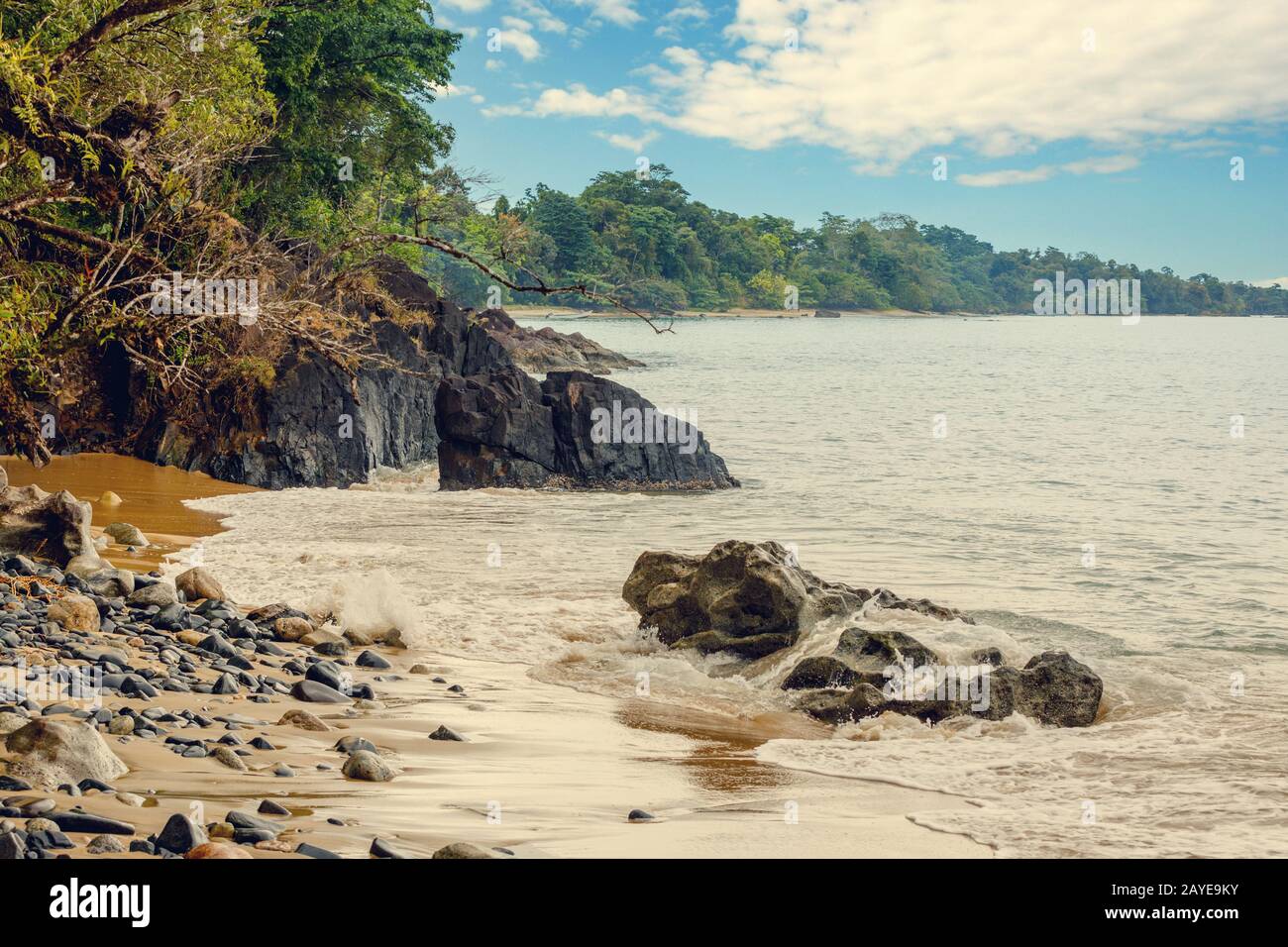 Spiaggia di Masoala riserva forestale, Madagascar Foto Stock