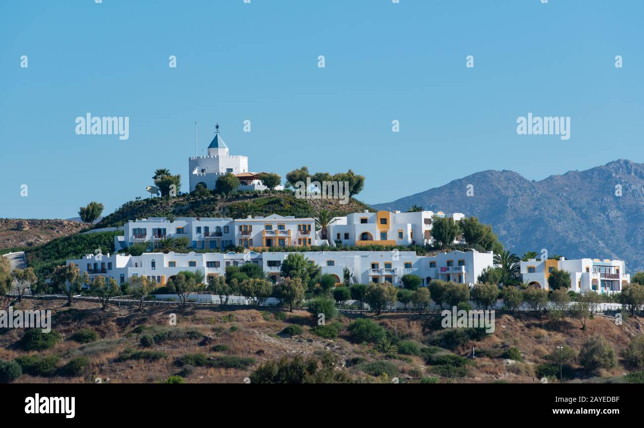 Dettagli di architettura delle case greche sull'isola di Kos Grecia Foto Stock