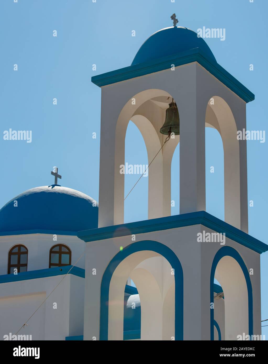 Blu chiesa bianca sull'isola Kos Grecia Foto Stock