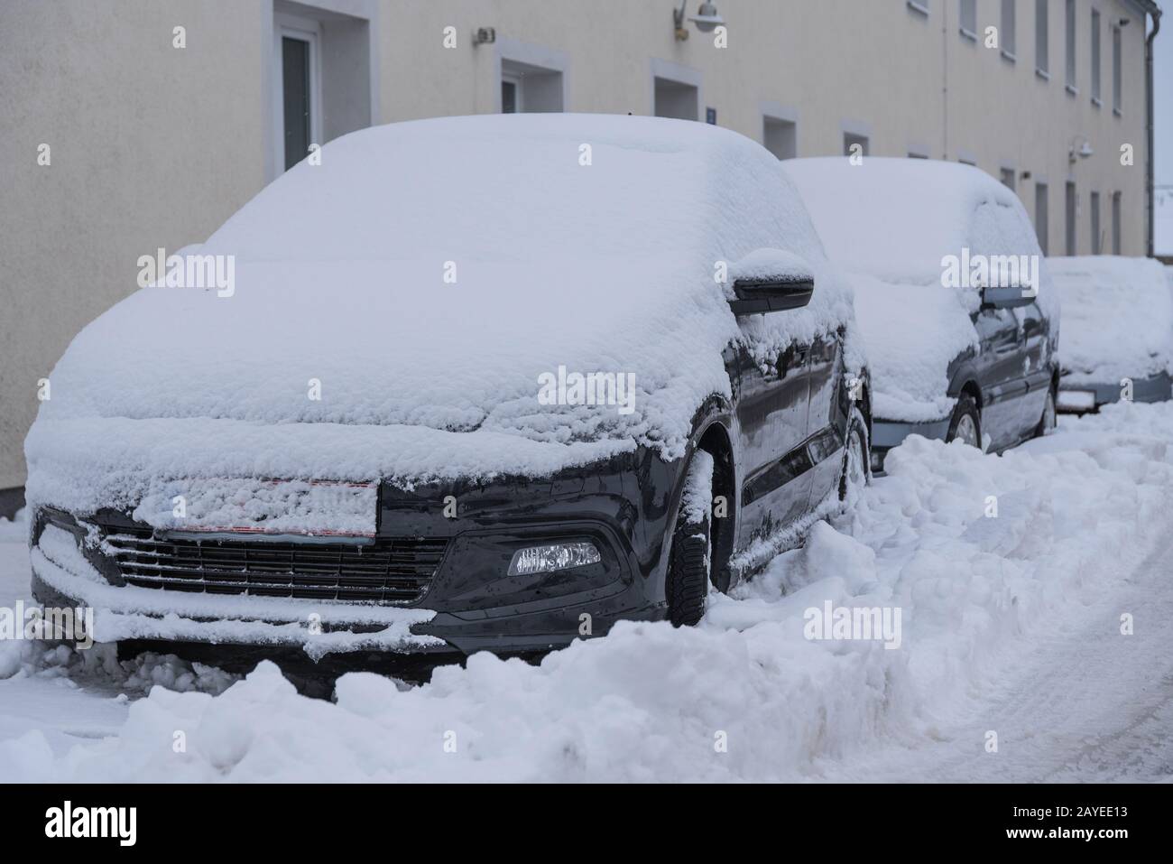 auto snowed - pausa invernale e pista da neve Foto Stock