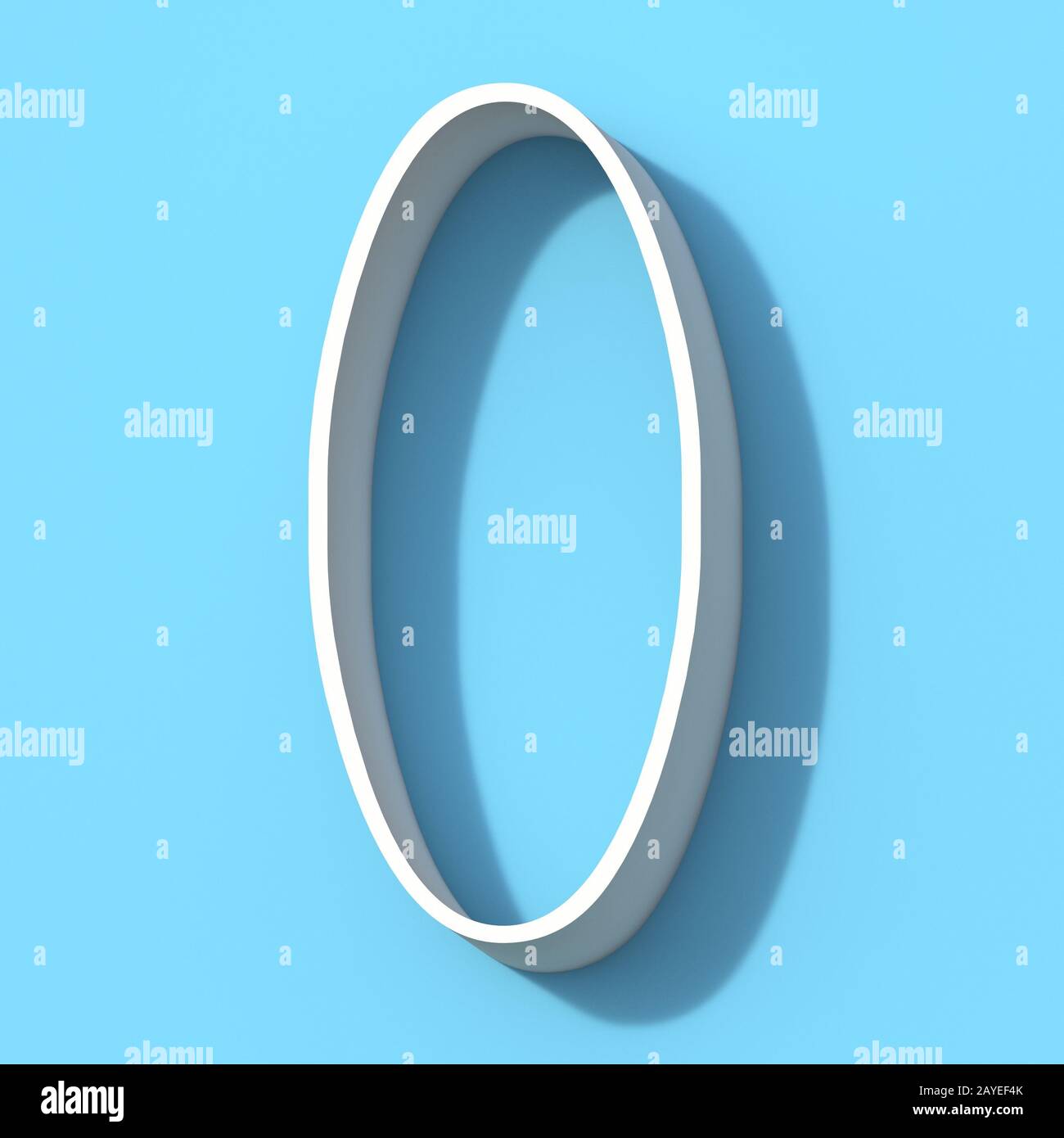 Carattere linea con numero ombra 0 ZERO 3D Foto Stock