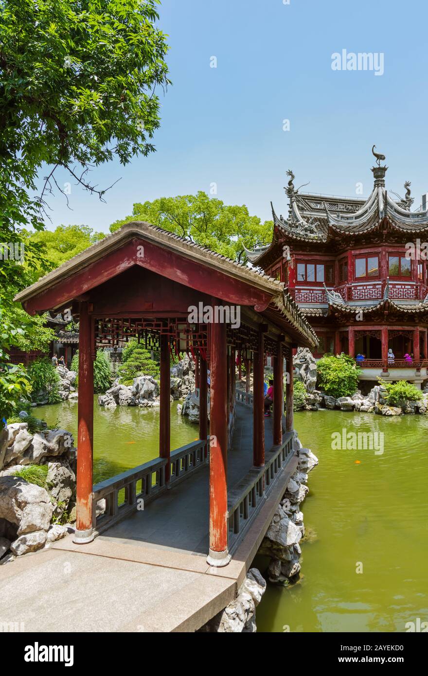 Il Giardino di Yuyuan (giardino di felicità) nel centro di Shanghai in Cina Foto Stock