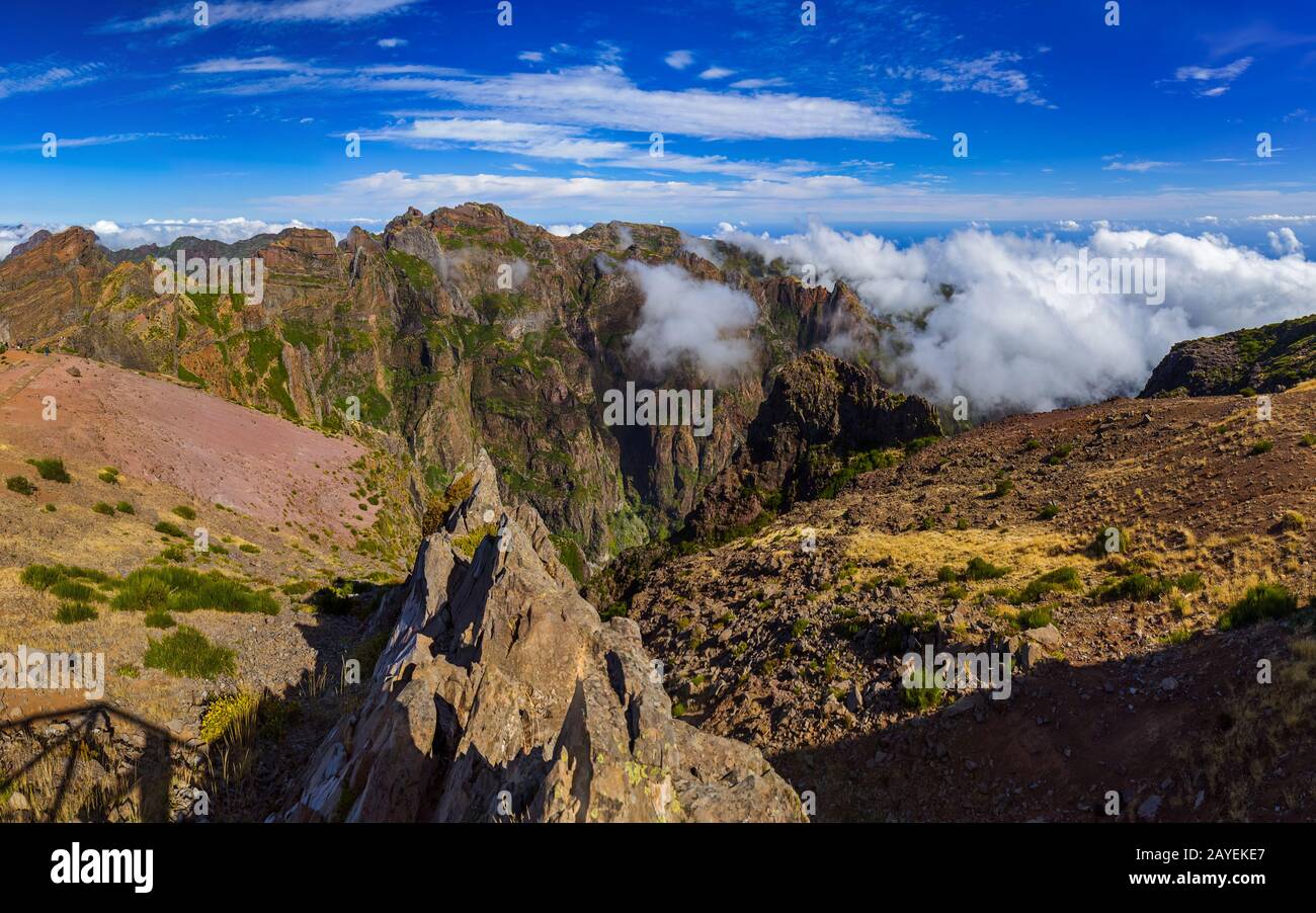 Pico do Arierio e Pico Ruivo - Madeira Portogallo Foto Stock