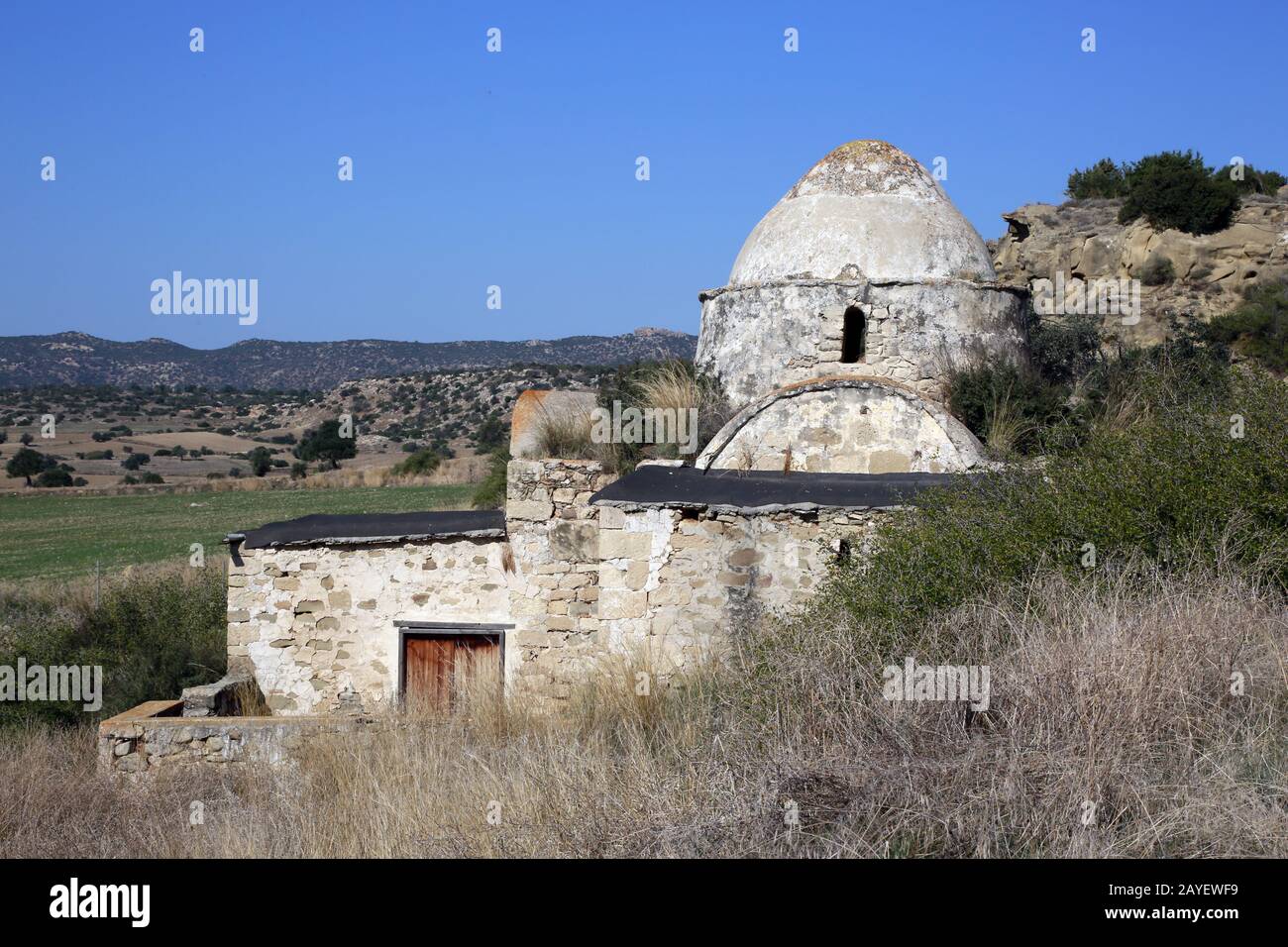 Ex Panaghia Kyra Chiesa sulla penisola di Karpaz, Sazlikoy Foto Stock