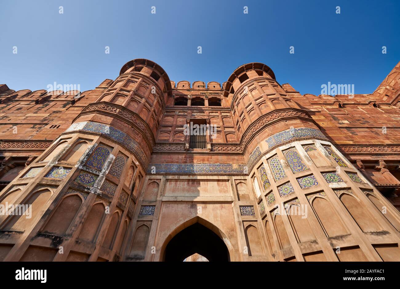 Amar Singh Gate, Agra Red Fort Agra, Uttar Pradesh, India Foto Stock