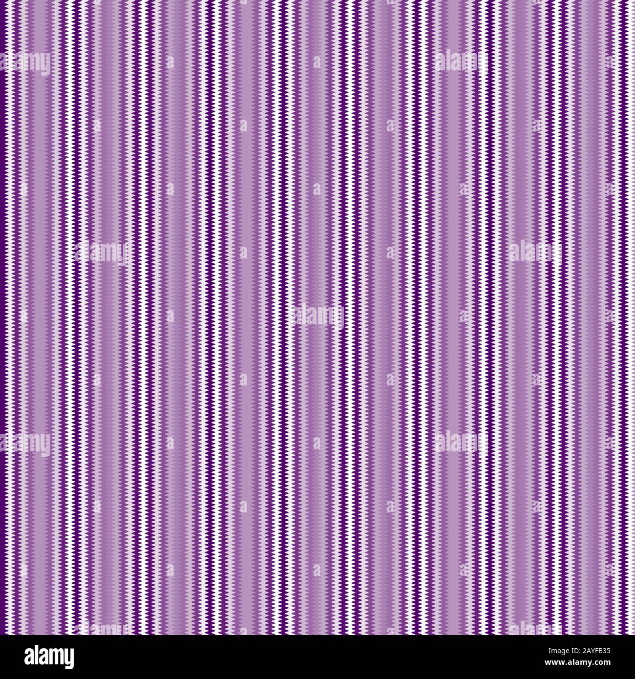 Strisce a forma d'onda a zigzag nei colori melanzana e bianco, disposte verticalmente Foto Stock
