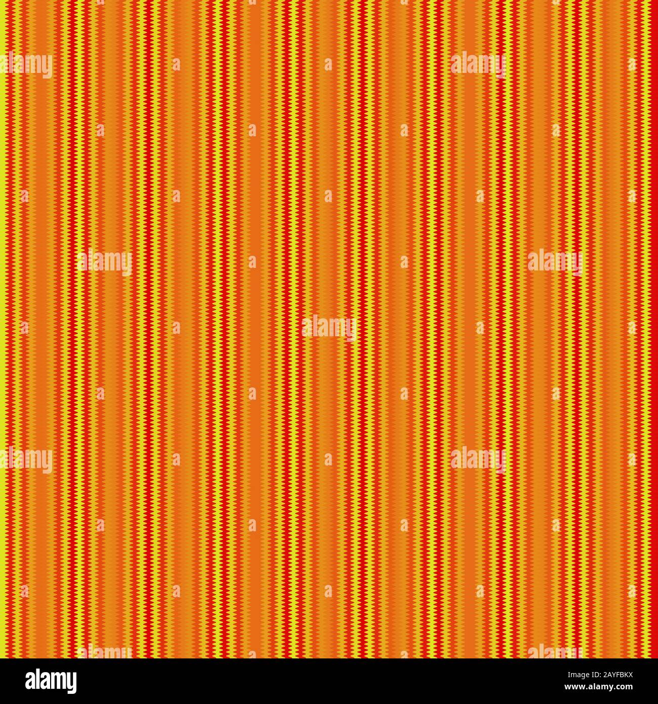 strisce in forma d'onda a zig-zag nei colori giallo e rosso, disposte verticalmente Foto Stock