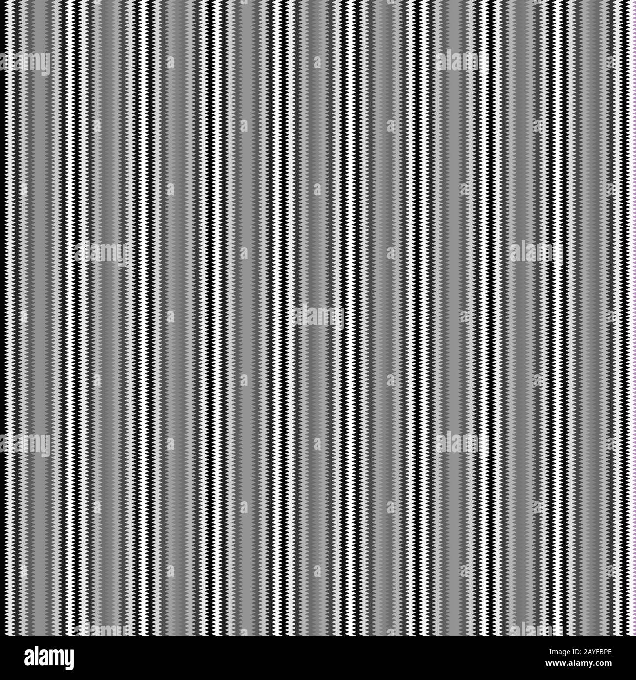 strisce in forma d'onda a zig-zag nei colori bianco e nero, disposte verticalmente Foto Stock