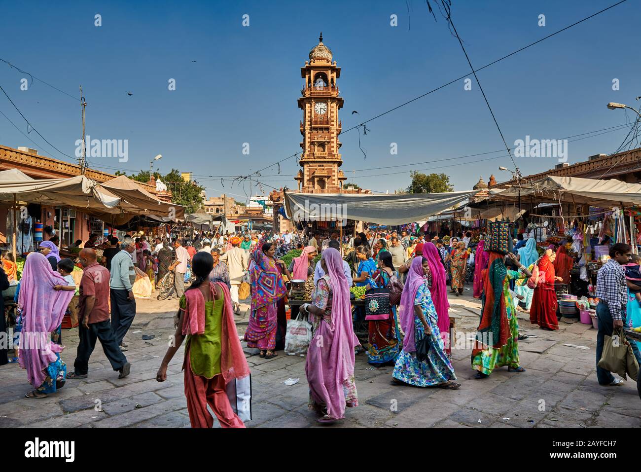 Torre Dell'Orologio Di Jodhpur, Rajasthan, India Foto Stock