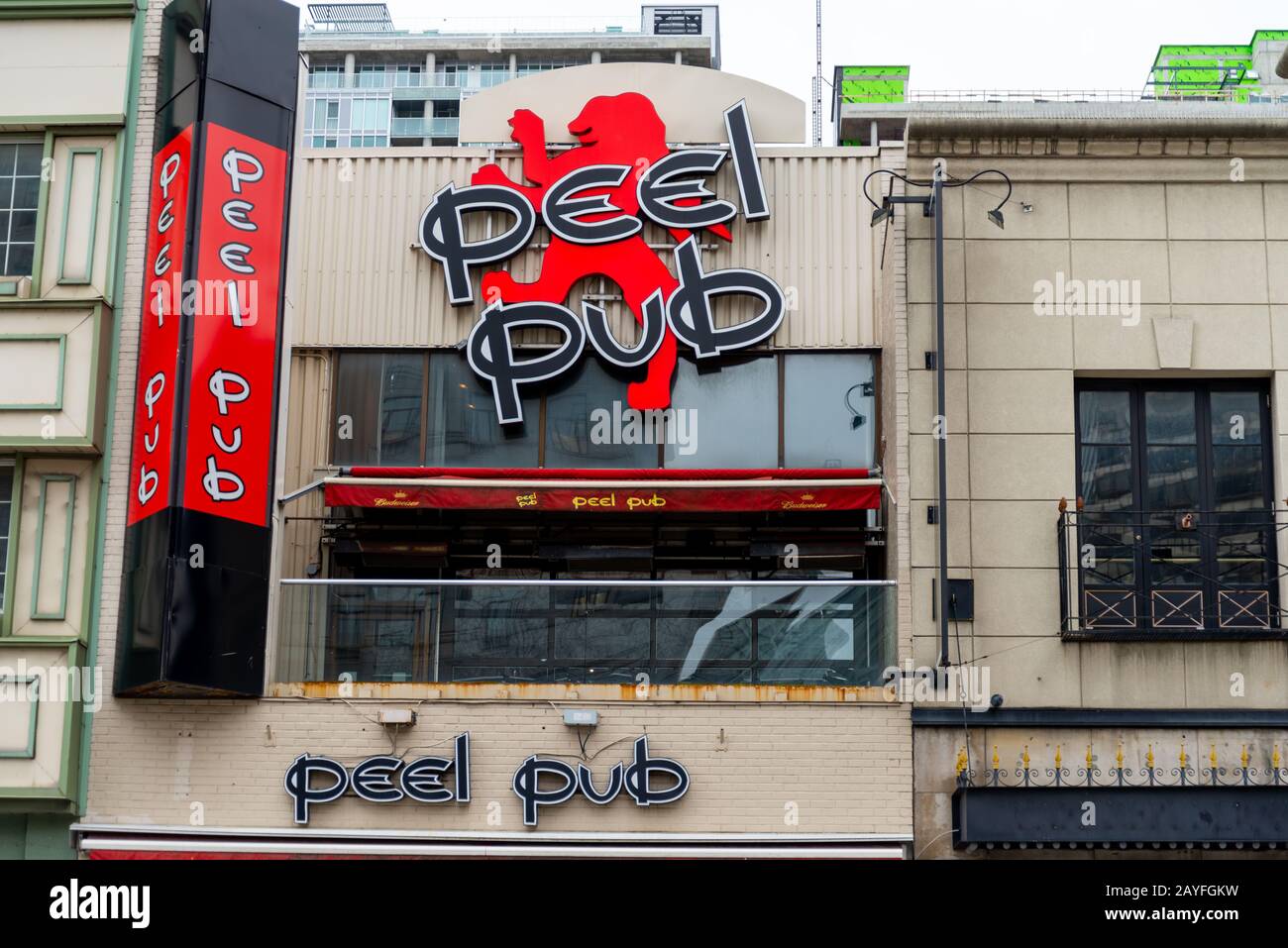 Montreal Quebec Canada 29 Dicembre 2019: Peel Pub Foto Stock