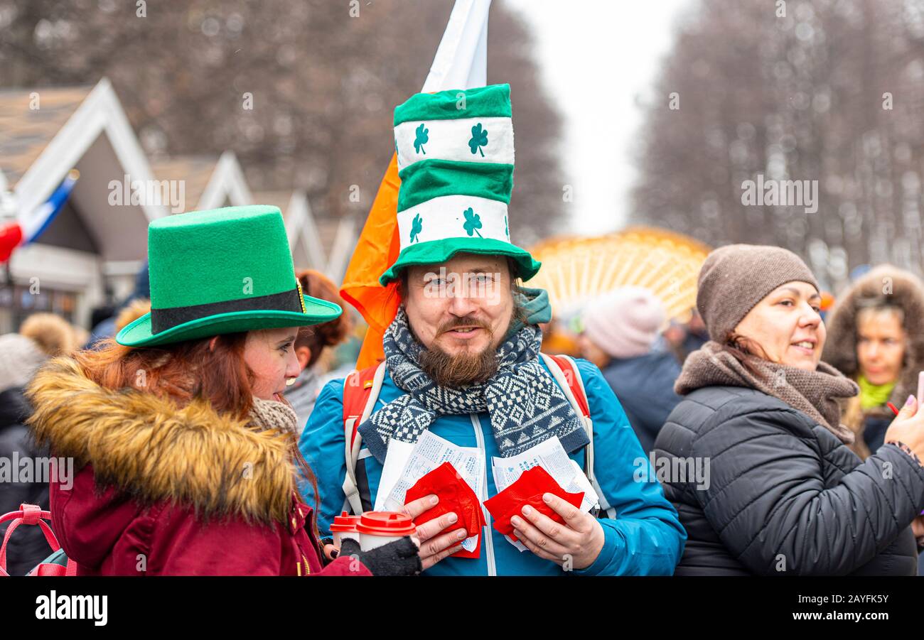 Mosca - MAR 16: Festa di San Patrizio al Sokol'niki Park di Mosca il 16 marzo. 2019 in Russia Foto Stock