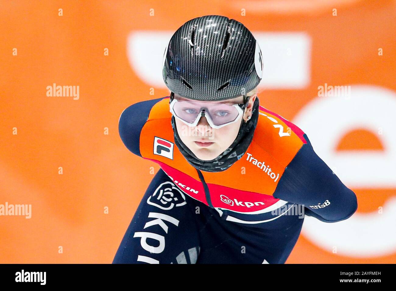 Dordrecht, Paesi Bassi. 15th Feb, 2020. Dordrecht, 15-02-2020, Sportboulevard Dordrecht, short track, Ladies 1500m semi finales, Xandra Velzeboer NED durante la Coppa del mondo ISU Short Track. Credito: Pro Shots/Alamy Live News Foto Stock
