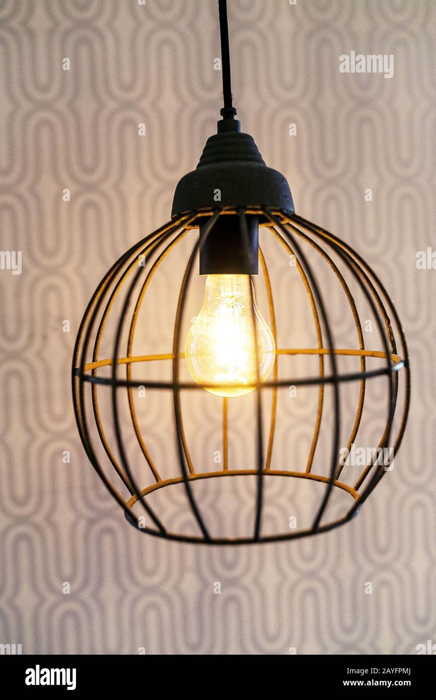 Lampada con cappuccio in metallo vintage Foto Stock