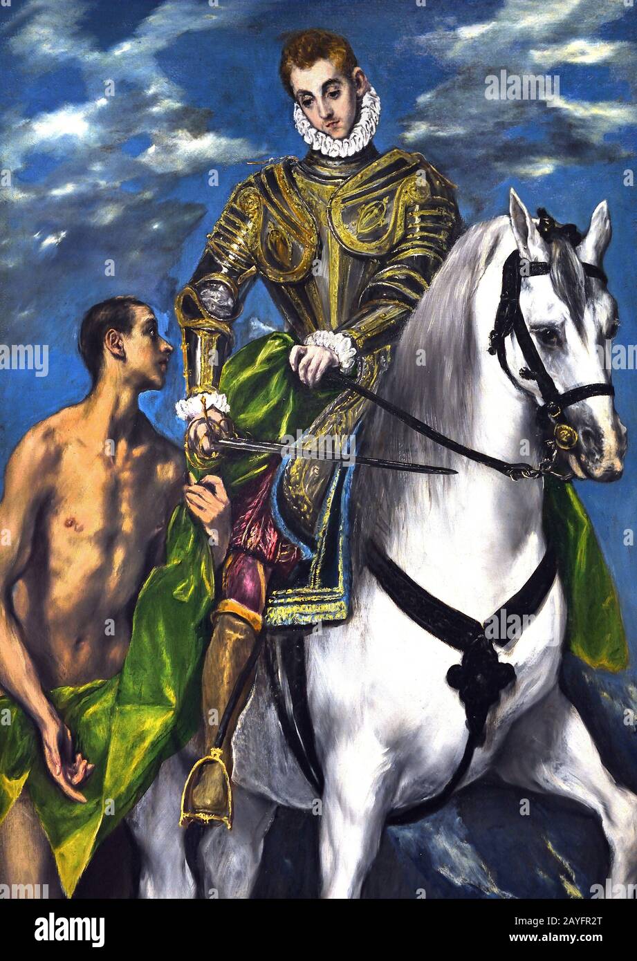 San Martino e il mendicante 1597-1599 El Greco (Domenikos Theotokópoulos) 1541-1614, 17th, secolo, Spagna, spagnolo, greco, Grecia. Foto Stock