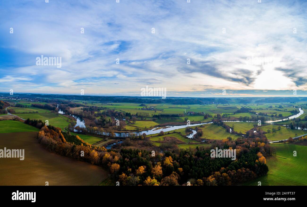 Riserva naturale Amperlatwasser, lago di bue vicino Plazing, Germania, Baviera, Oberbayern, alta Baviera Foto Stock