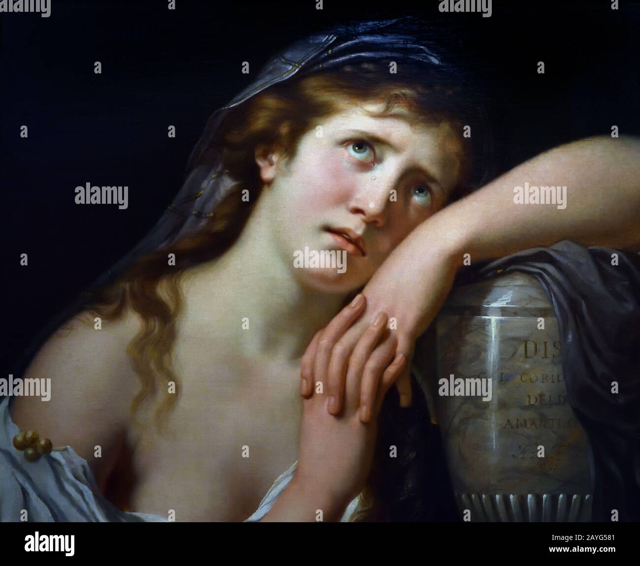 Corydon piangendo Delia 1795 François-Xavier FABRE 1766 - 1837 Francia Francese ( Allegoria di Melancholy o Delia lutto la morte di Corydon ) Foto Stock