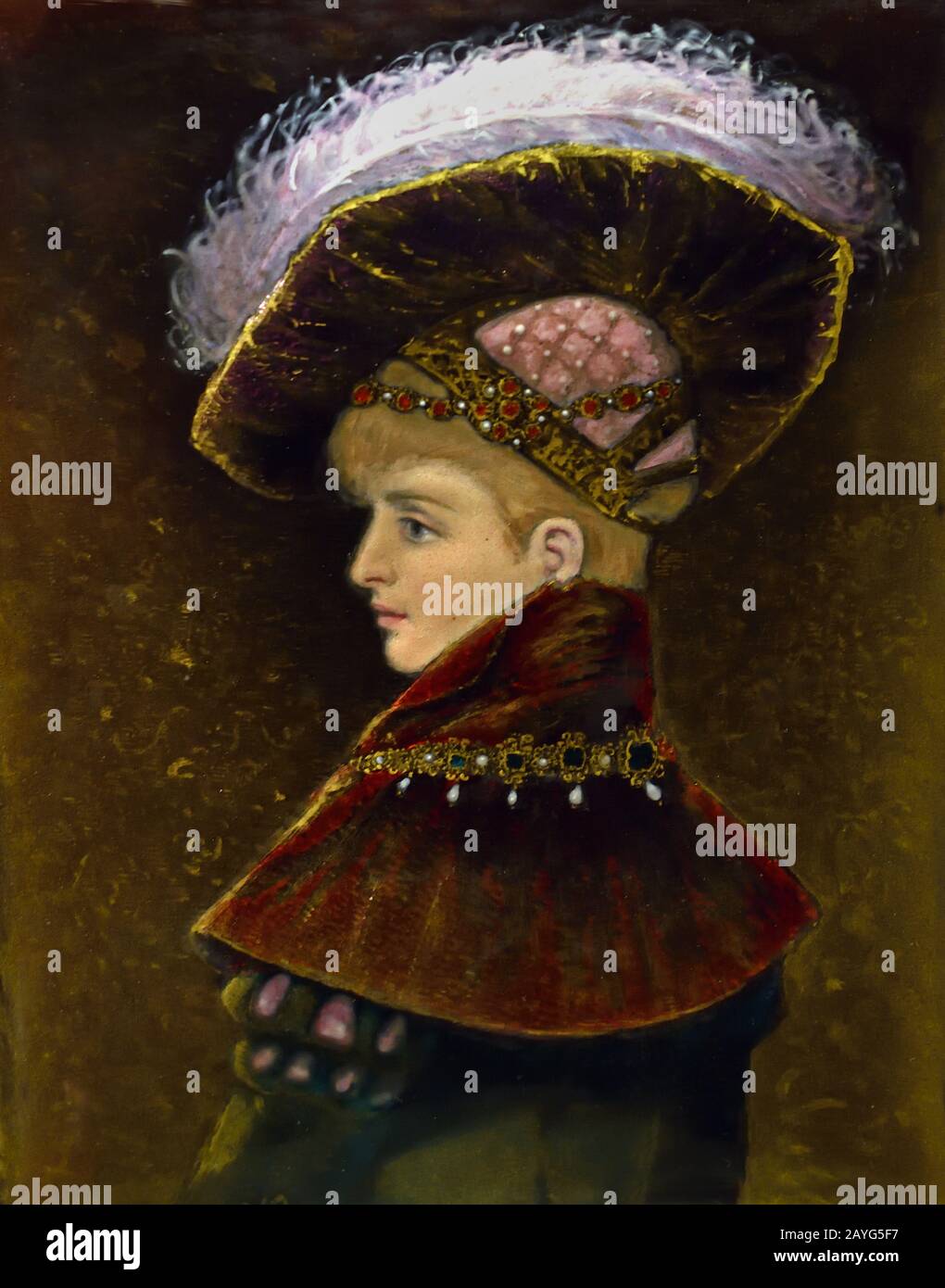 EVA di Douëzy d'Ollendon Caroline 1832-1909 Francese, Francia, ( smalti Opachi e traslucidi dipinti su rame, vernice vetrificabile ). Foto Stock