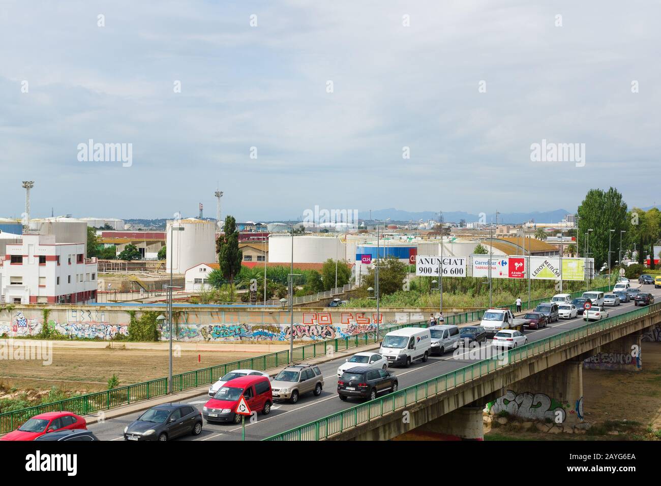 Tarragona, Spagna - 10 agosto 2018: Tarragona è una città portuale situata nel nord-ovest della Spagna sulla Costa Daurada dal Mare Mediterraneo. Foto Stock