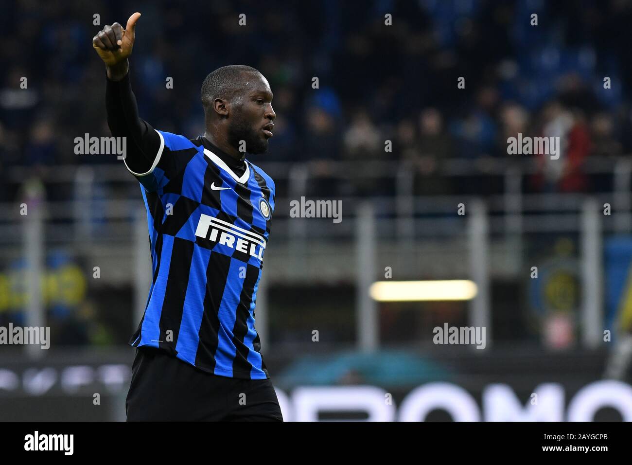 Milano, Italia. 12th febbraio 2020 . Coppa Italia semifinale prima tappa . Fc Internazionale Vs Ssc Napoli. . Romelu Lukaku del FC Internazionale. Foto Stock