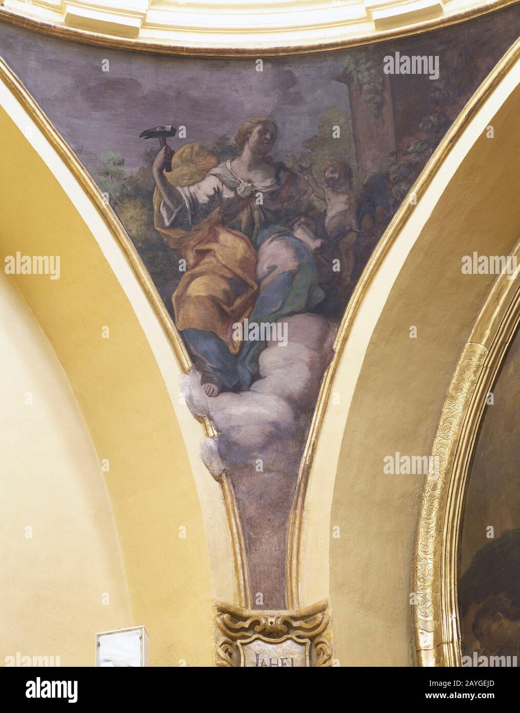 Jose Luzan (1710-1785). Pittore barocco spagnolo. Yael, 1753-55. Chiesa di San Miguel de los Navarros. Saragozza, Spagna. Foto Stock