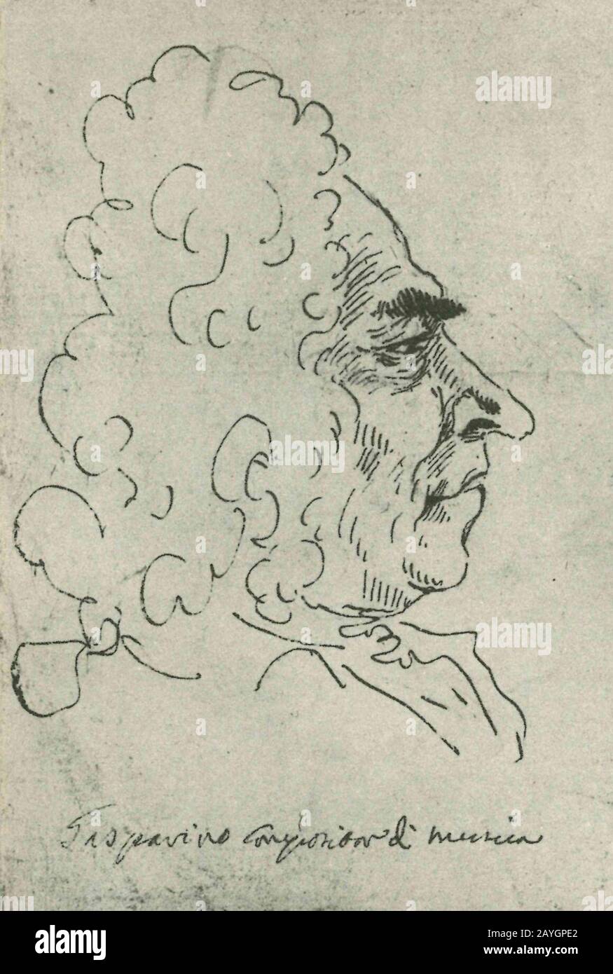 Francesco Gasparini (Di Pier Leone Ghezzi) Rom, Bibl P.Iva - Codici Ottoboniani Latini 3113, Fol8. Foto Stock