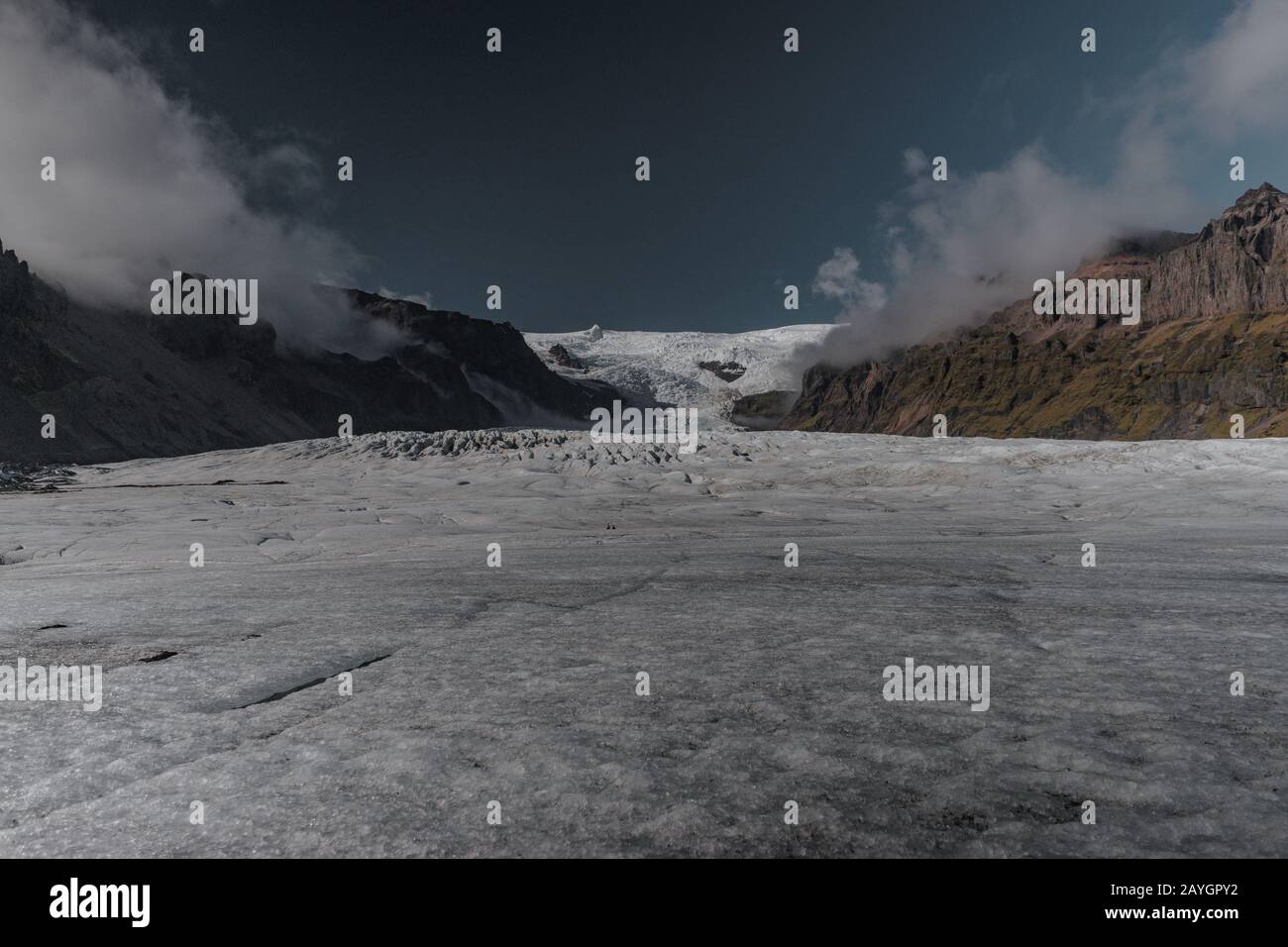 Ghiacciaio vicino alla laguna di Jökulsárlón Iceberg, Islanda. Foto Stock