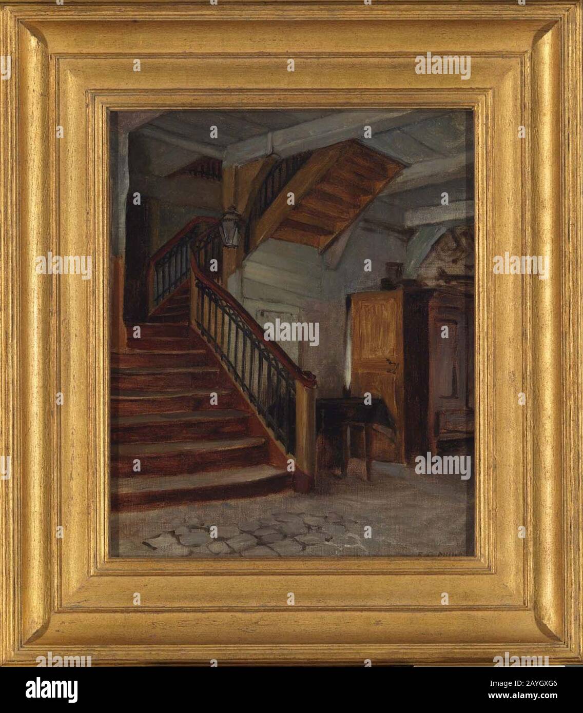 Francis Davis Millet - Interni Con Scala A Chiocciola Foto Stock