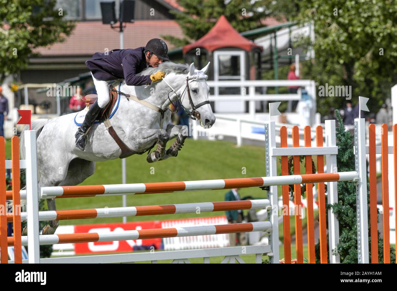 Csi Spruce Meadows North American 2004, Mac Cone (Can), Cybella, Ensign Benvenuto, Mac Cone (Can) In Sella A Cybella Foto Stock