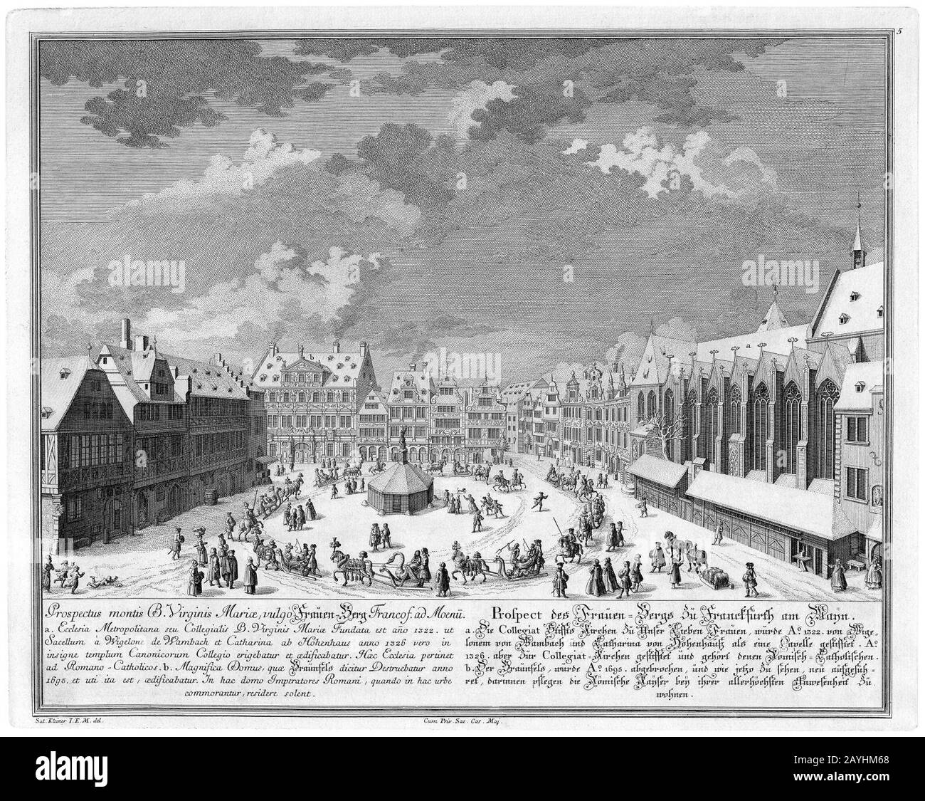 Frankfurt Am Main-Salomon Kleiner-DFFM-005-Prospect des Frauen-Bergs zu Francfurth am Mayn. Foto Stock