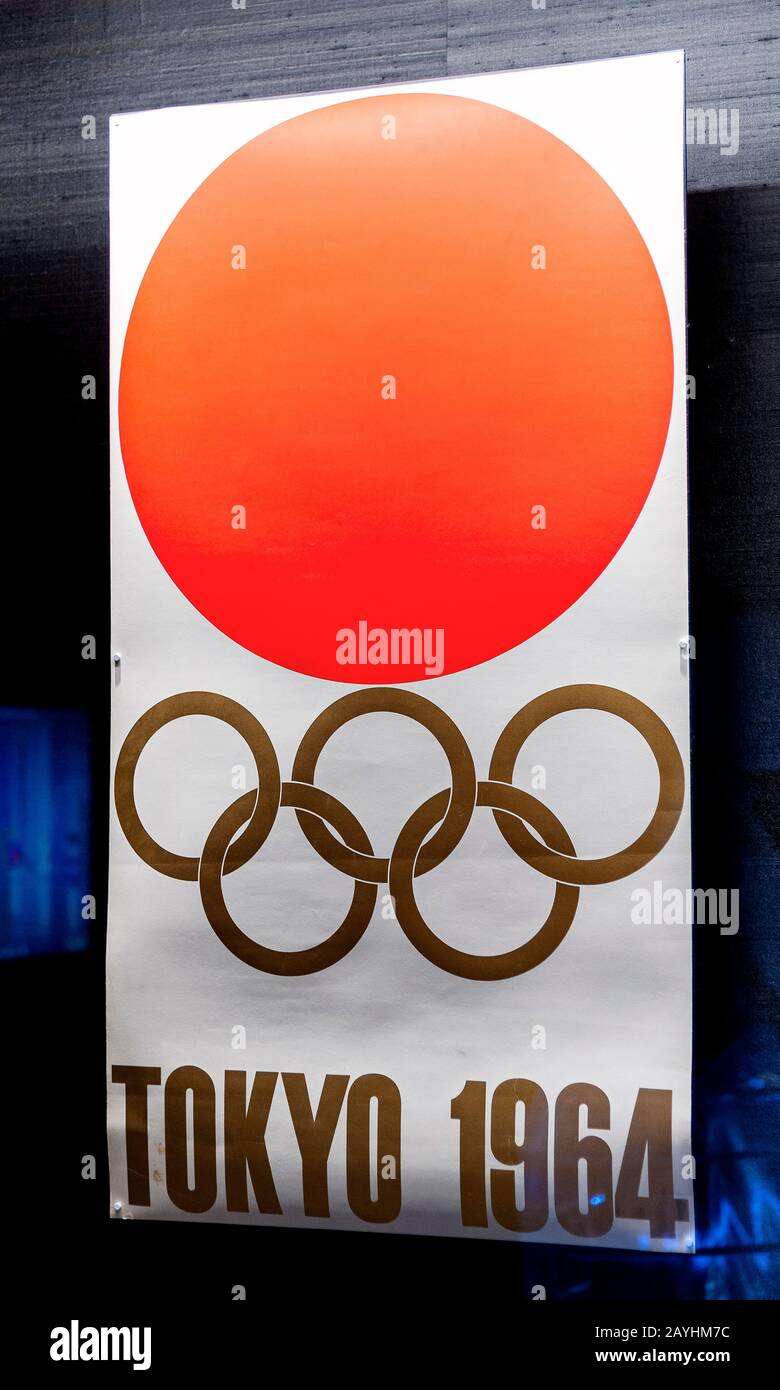 Poster Di Tokyo 1964 Al Museo Olimpico Del Giappone Foto Stock
