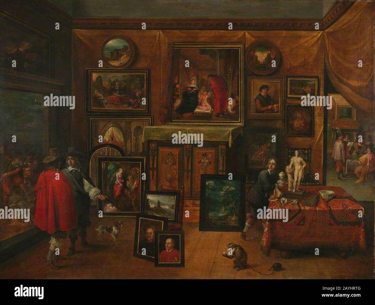 Frans Francken Il Giovane (1581-1642) e David Teniers Il Giovane (1610-1690) - l'interno di una Pinacoteca, c. 1615 e 1650 Foto Stock