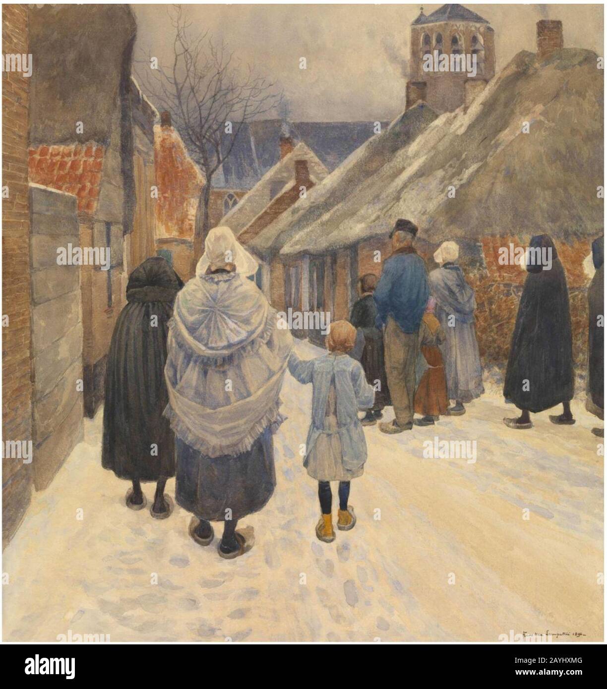 Frans Van Leemputten - Domenica mattina in inverno. Foto Stock