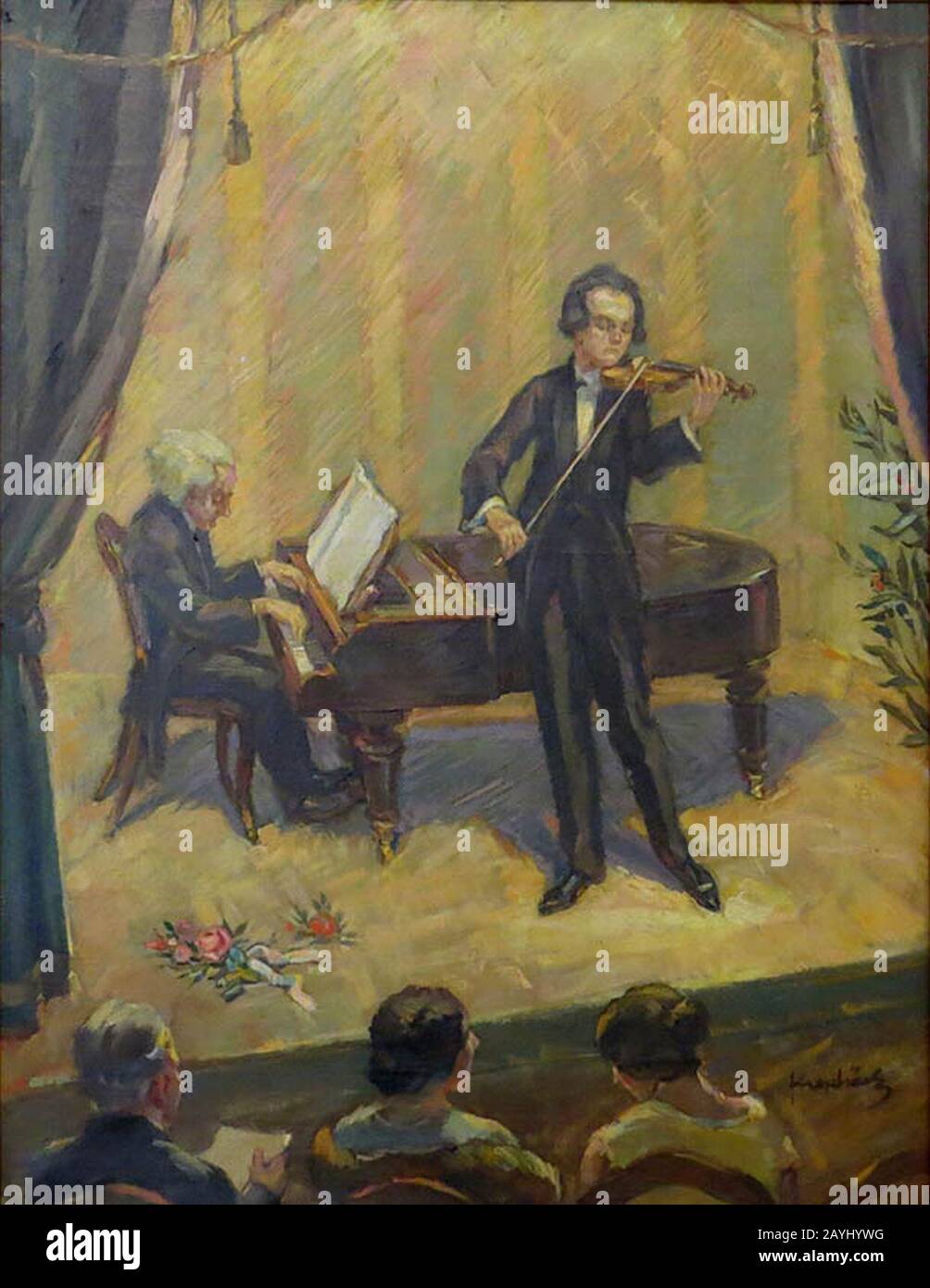 František Hoplíček (1890 - 1946) - Hudební Koncert Jan Kubelík. Foto Stock