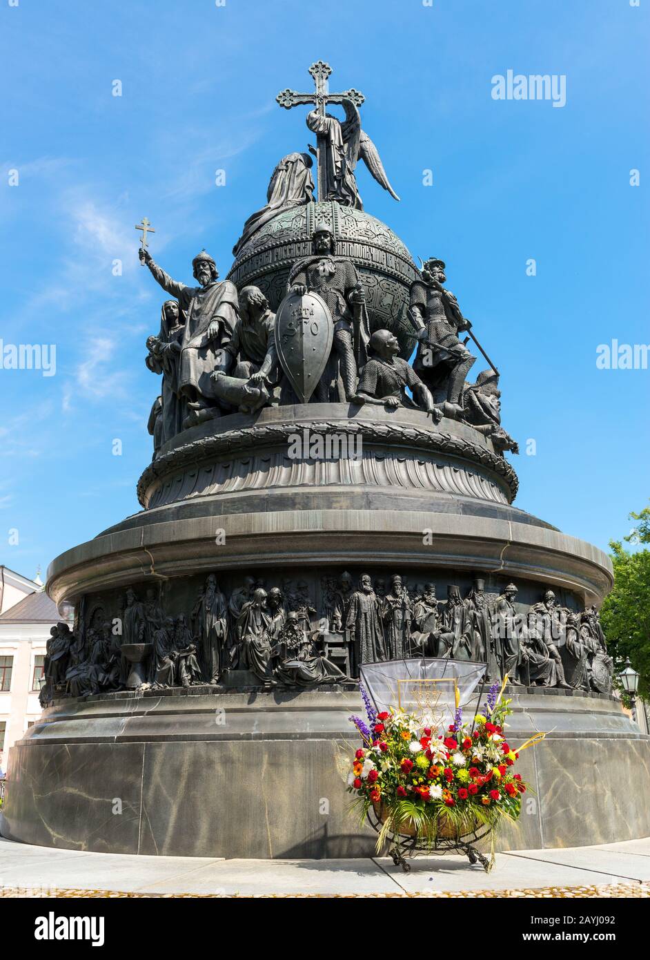 Monumento al Millennio della Russia a Veliky Novgorod (Novgorod il Grande), Russia Foto Stock
