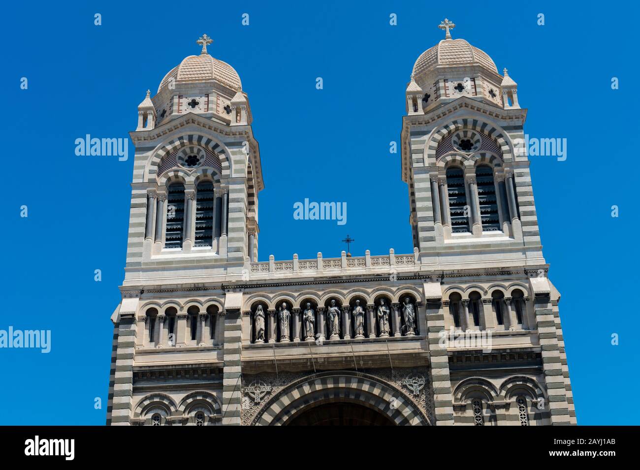 La Cattedrale de la Major, una cattedrale cattolica romana, e un monumento nazionale della Francia, situato a Marsiglia, Francia. Foto Stock